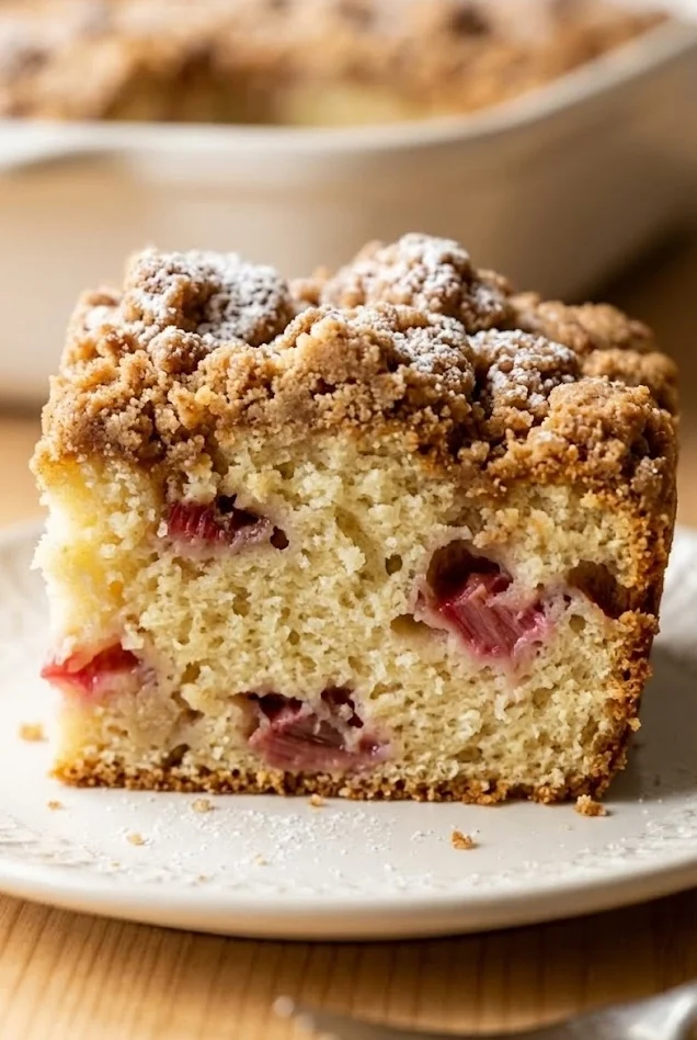 Rhubarb Coffee Crumb Cake
