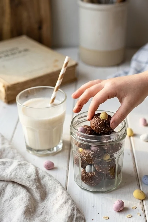Mini Egg Brownie Batter Energy Balls
