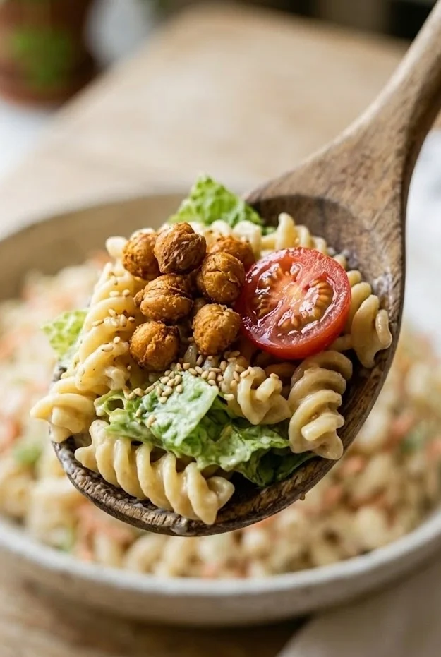 Tahini Caesar Pasta Salad