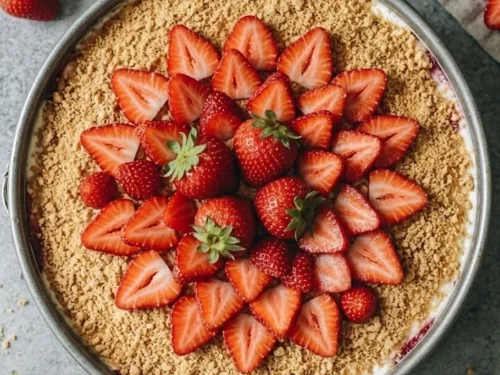 No Bake Strawberry Cheesecake Lasagna