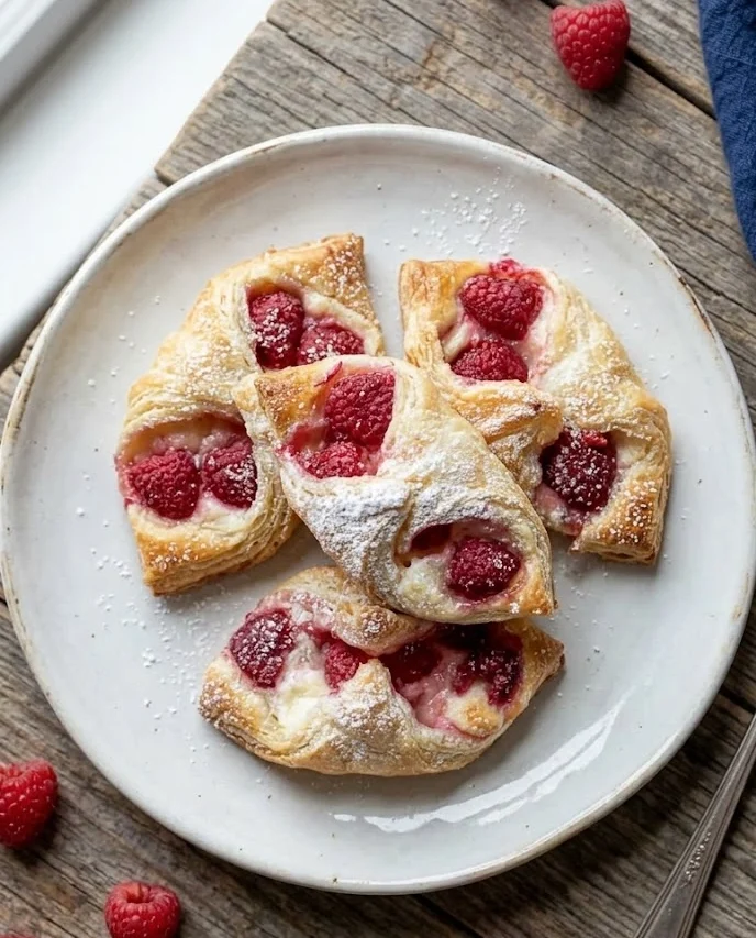 Easy Raspberry Danish with Puff Pastry