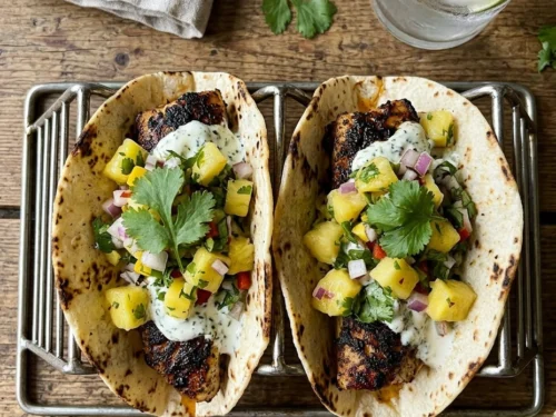 Blackened Mahi-Mahi Tacos With Pineapple Salsa