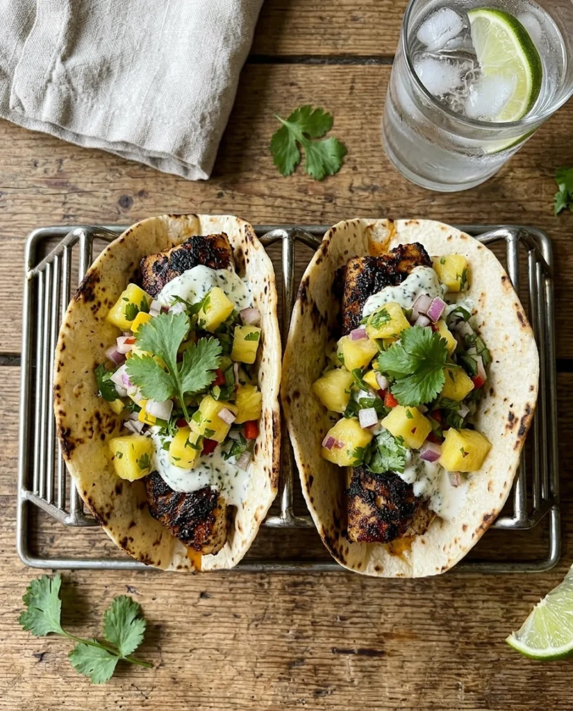 Blackened Mahi-Mahi Tacos With Pineapple Salsa