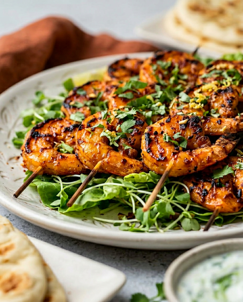 Tandoori Grilled Shrimp Skewers