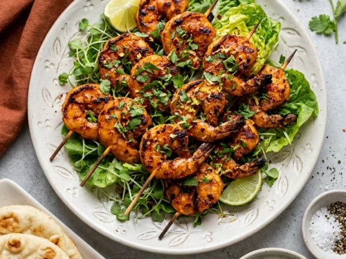 Tandoori Grilled Shrimp Skewers