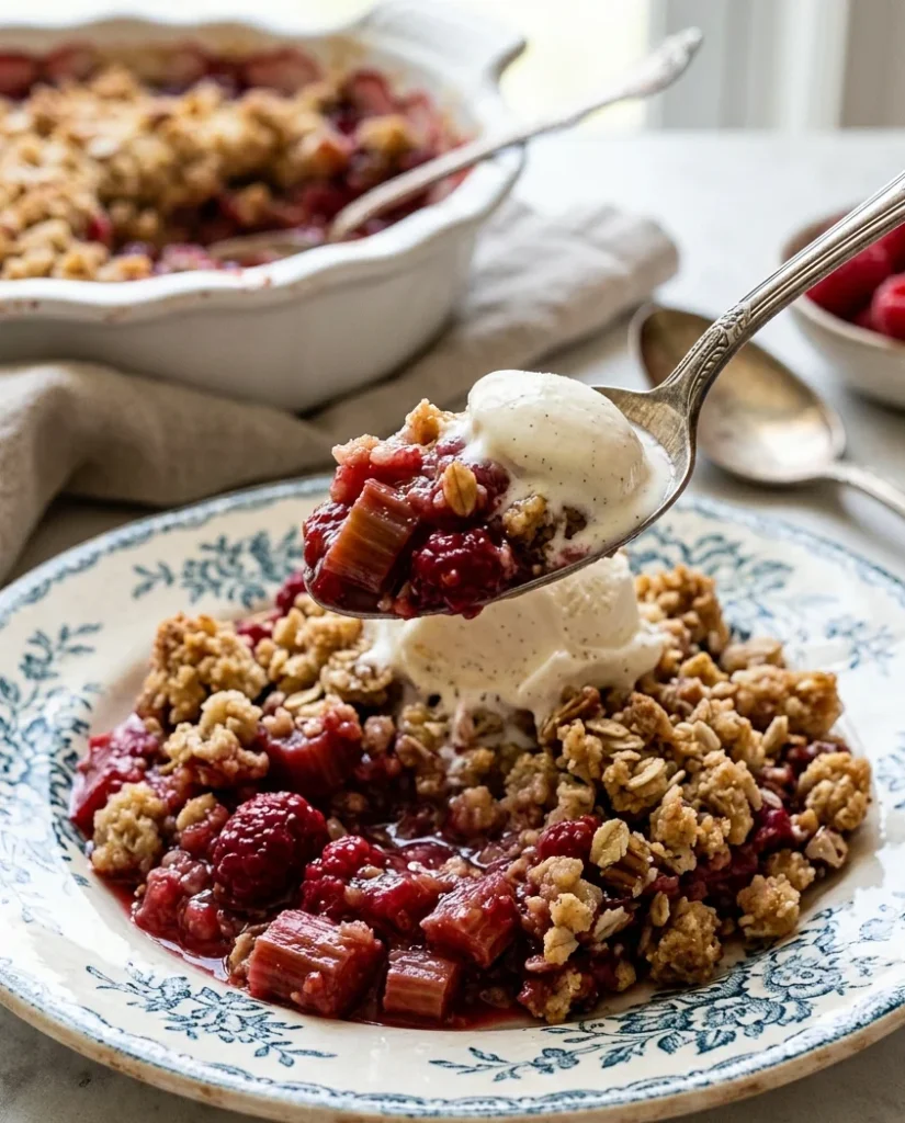 Rhubarb Raspberry Crumble