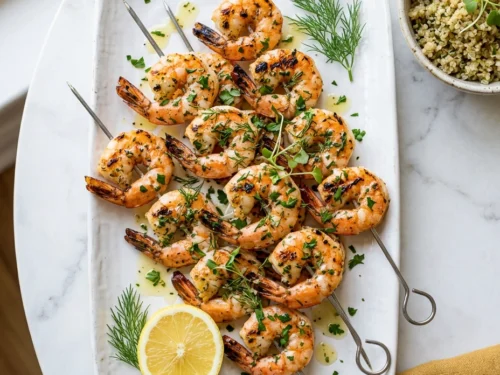 Grilled Citrus Garlic Shrimp Skewers