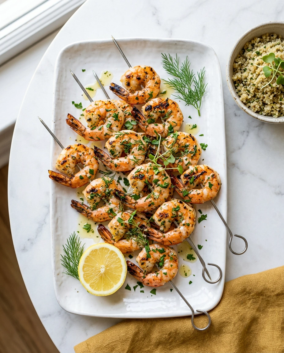 Grilled Citrus Garlic Shrimp Skewers