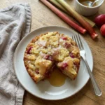 Warm Rhubarb Cake with Butter Sauce
