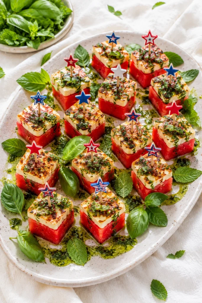 Watermelon Halloumi Bites