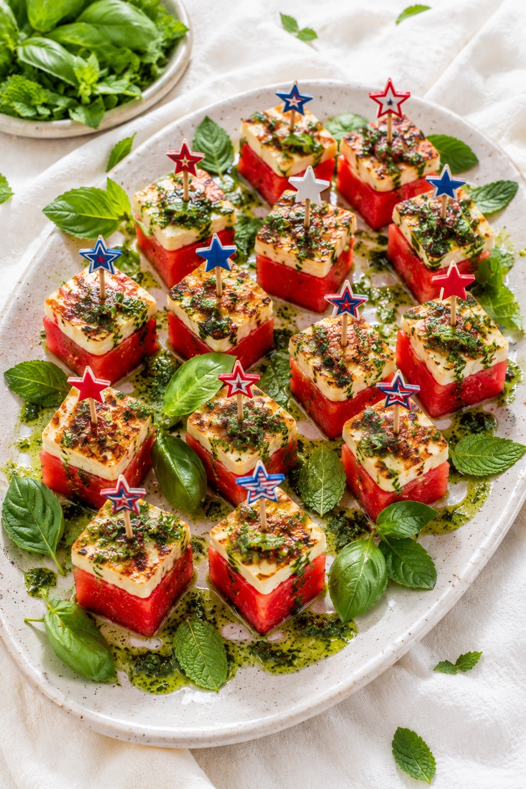 Watermelon Halloumi Bites