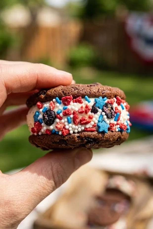 Patriotic Mini Ice Cream Sandwiches