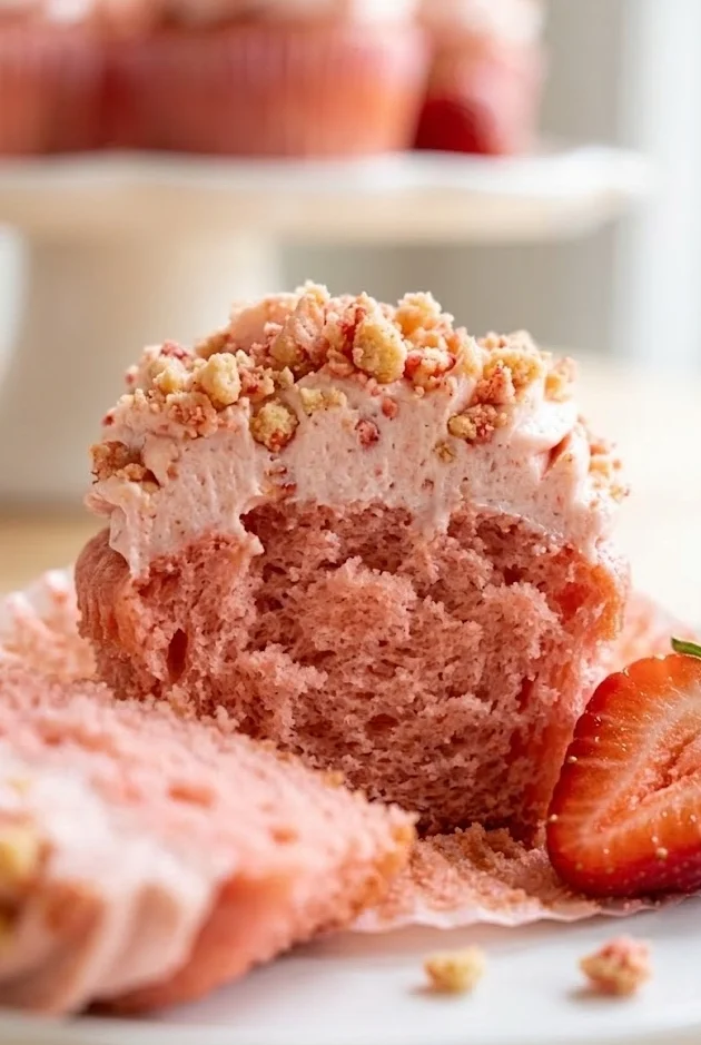 Strawberry Crunch Cupcakes
