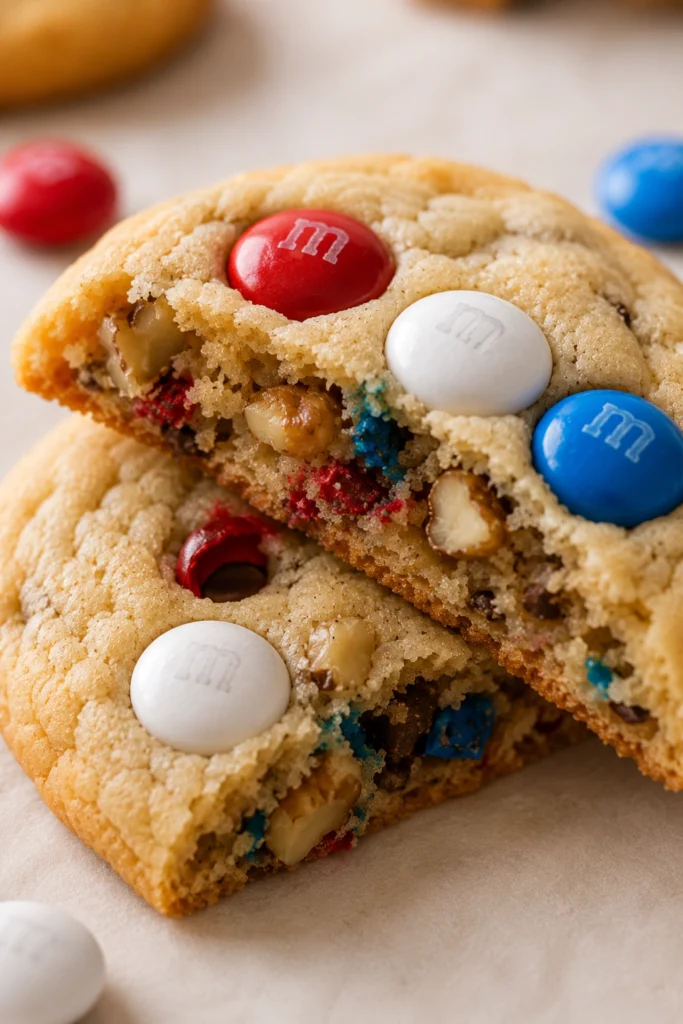 Red White and Blue M&M Cookies