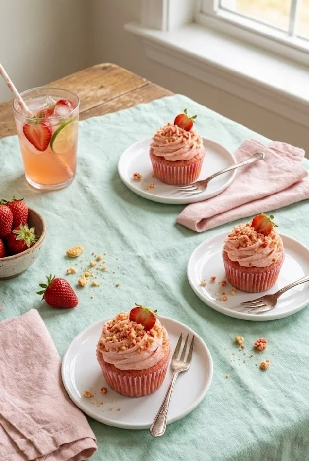 Strawberry Crunch Cupcakes