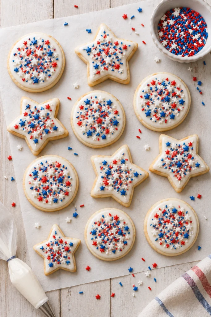 4th of July Sugar Cookies with Buttercream Frosting