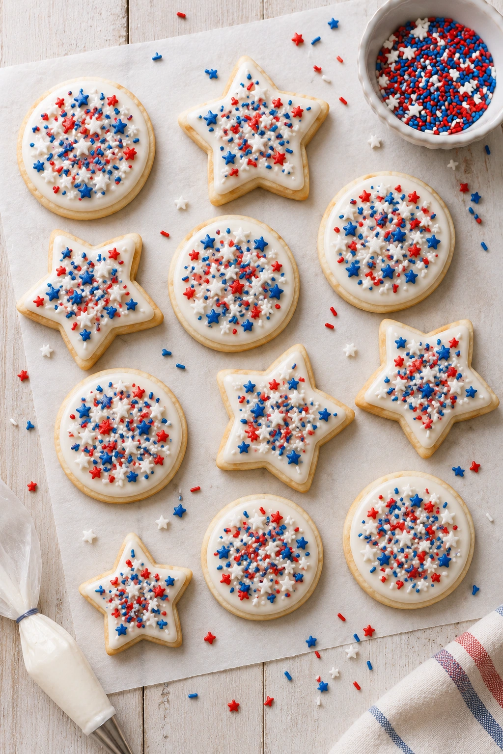 4th of July Sugar Cookies with Buttercream Frosting