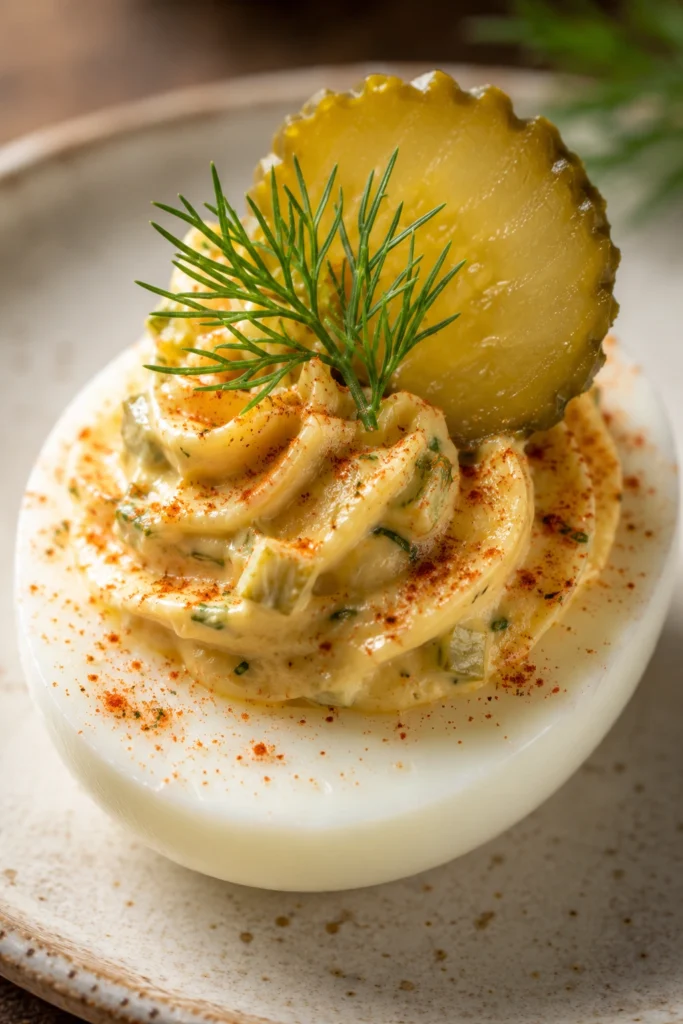 Dill Pickle Deviled Eggs