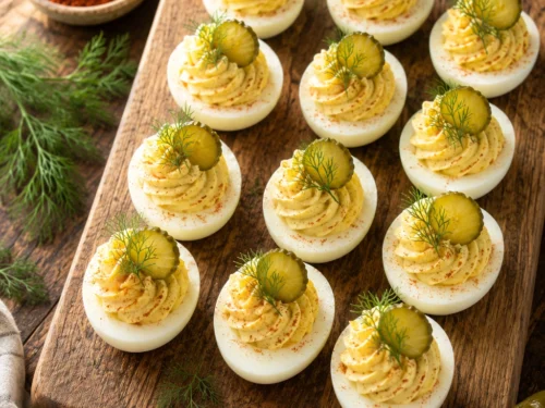Dill Pickle Deviled Eggs