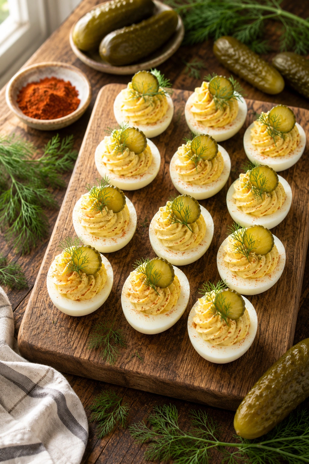Dill Pickle Deviled Eggs