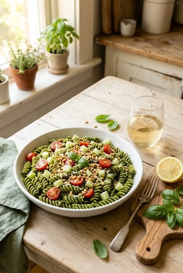 Gluten Free Pesto Pasta Salad