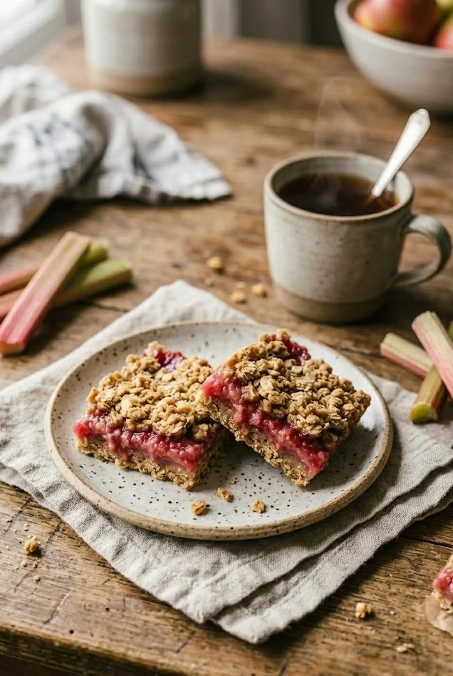 Oatmeal Rhubarb Bars