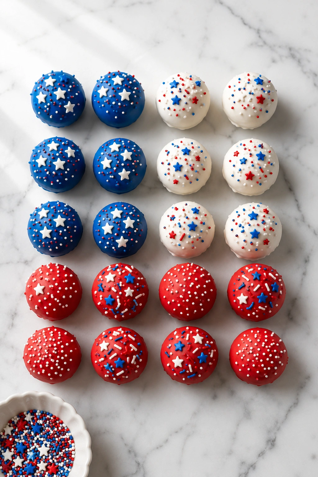 Patriotic 4th of July Cake Balls
