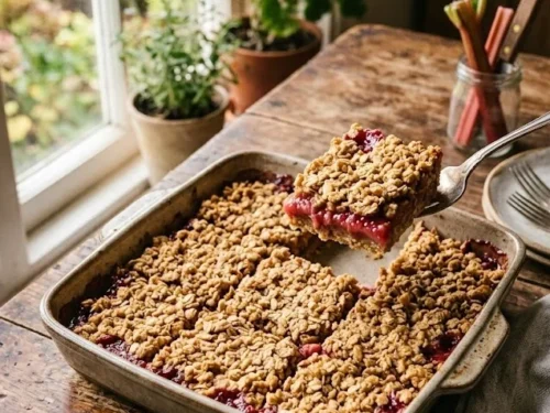 Oatmeal Rhubarb Bars