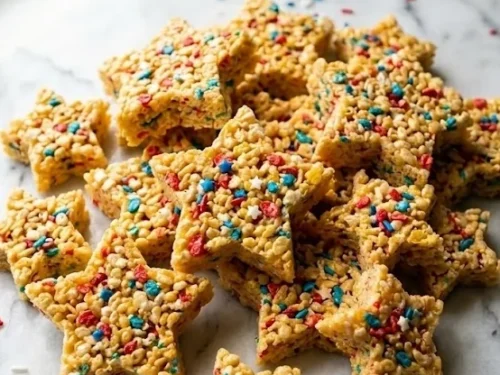 Red White and Blue Rice Krispie Treat Stars