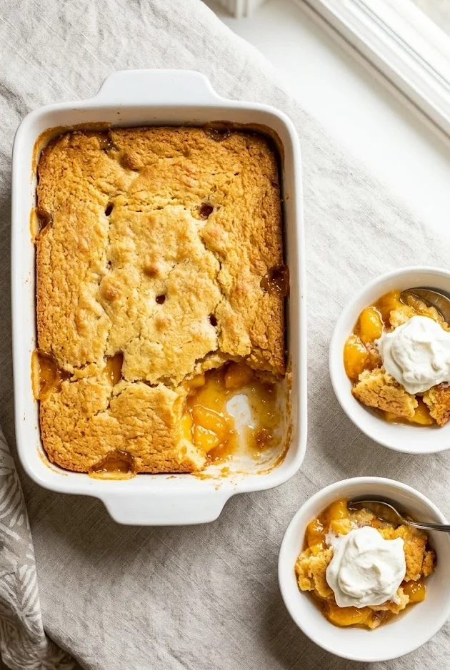 4-Ingredient Peach Dump Cake
