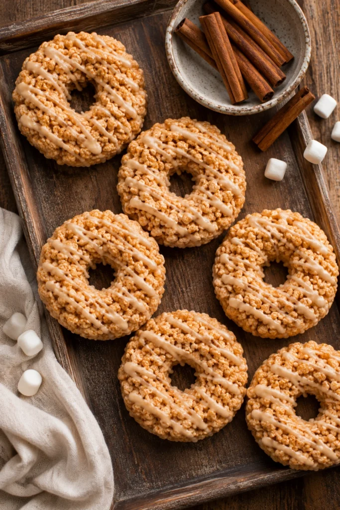 Pumpkin Rice Krispies Donuts