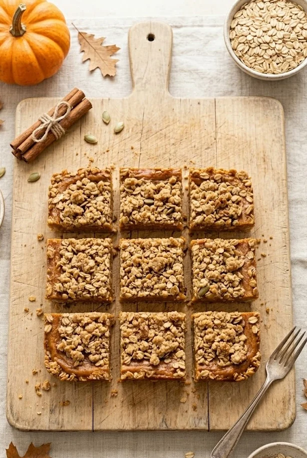 Oatmeal Crumble Pumpkin Pie Bars