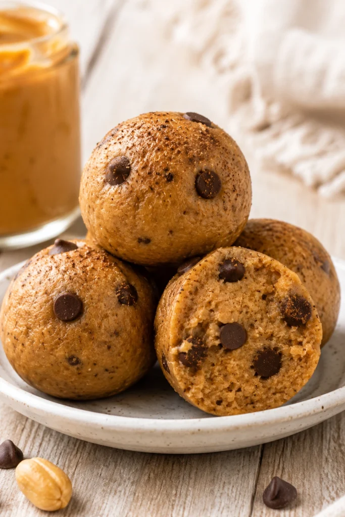 No Bake Peanut Butter Chocolate Chip Protein Balls