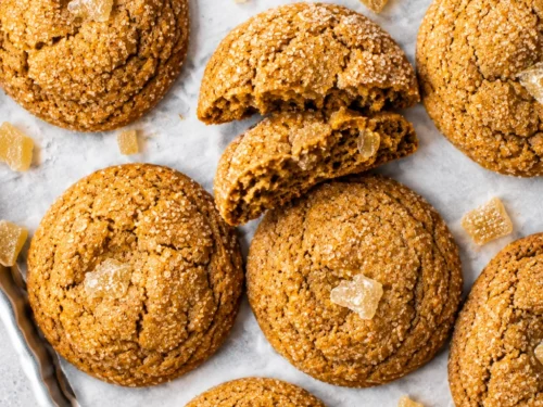 Chewy Pumpkin Cookies with Candied Ginger