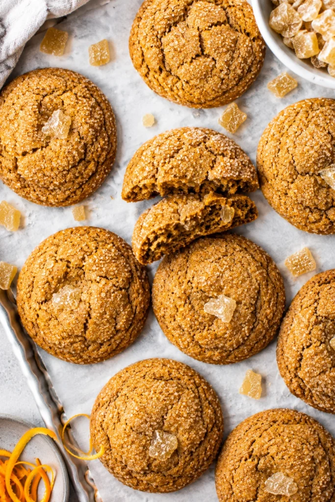 Chewy Pumpkin Cookies with Candied Ginger