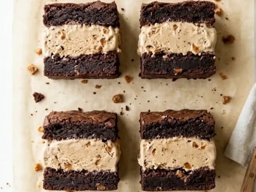 Mocha Toffee Brownie Ice Cream Sandwiches