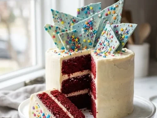 4th of July Red Velvet Cheesecake Cake