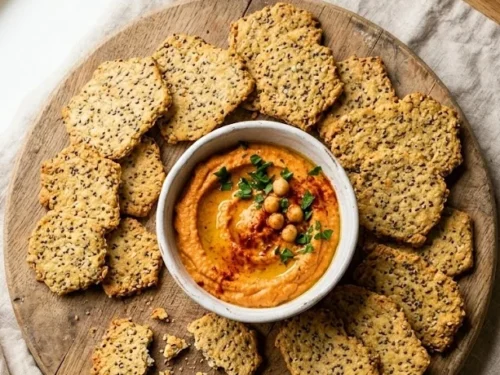 Homemade Almond Flour Chia Seed Crackers