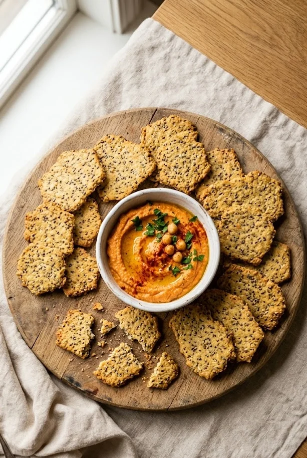 Homemade Almond Flour Chia Seed Crackers