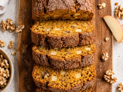 Vegan Pumpkin Bread with Apples