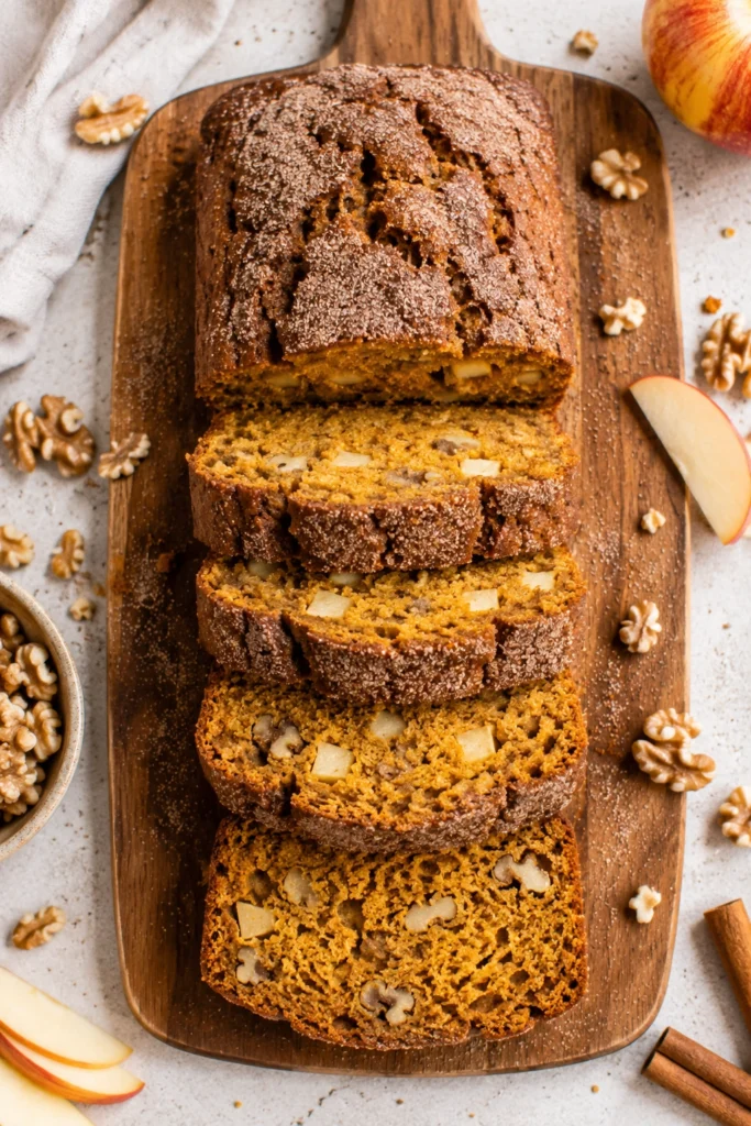 Vegan Pumpkin Bread with Apples