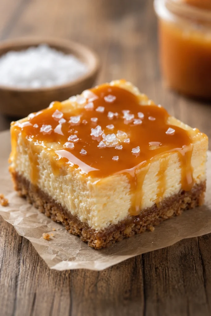 Salted Caramel Cheesecake Bars