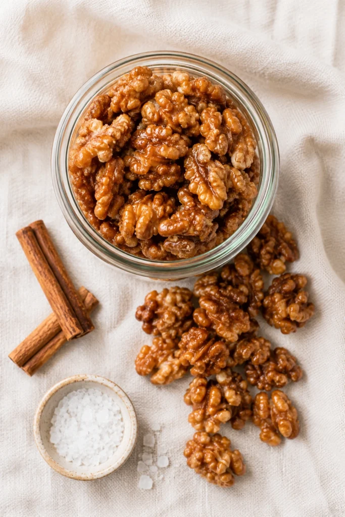 Easy Caramelized Walnuts with Maple Syrup