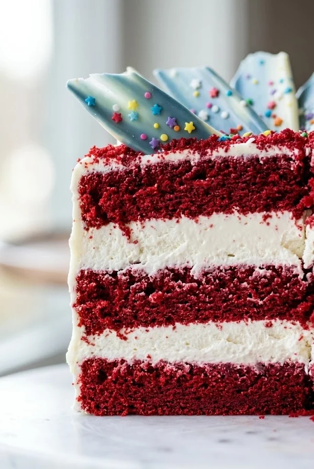 4th of July Red Velvet Cheesecake Cake