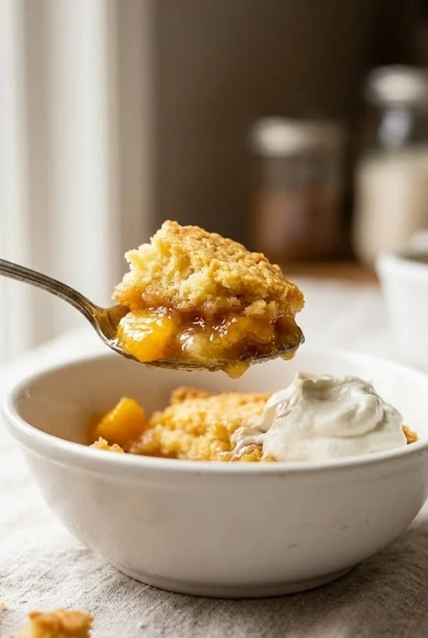 4-Ingredient Peach Dump Cake