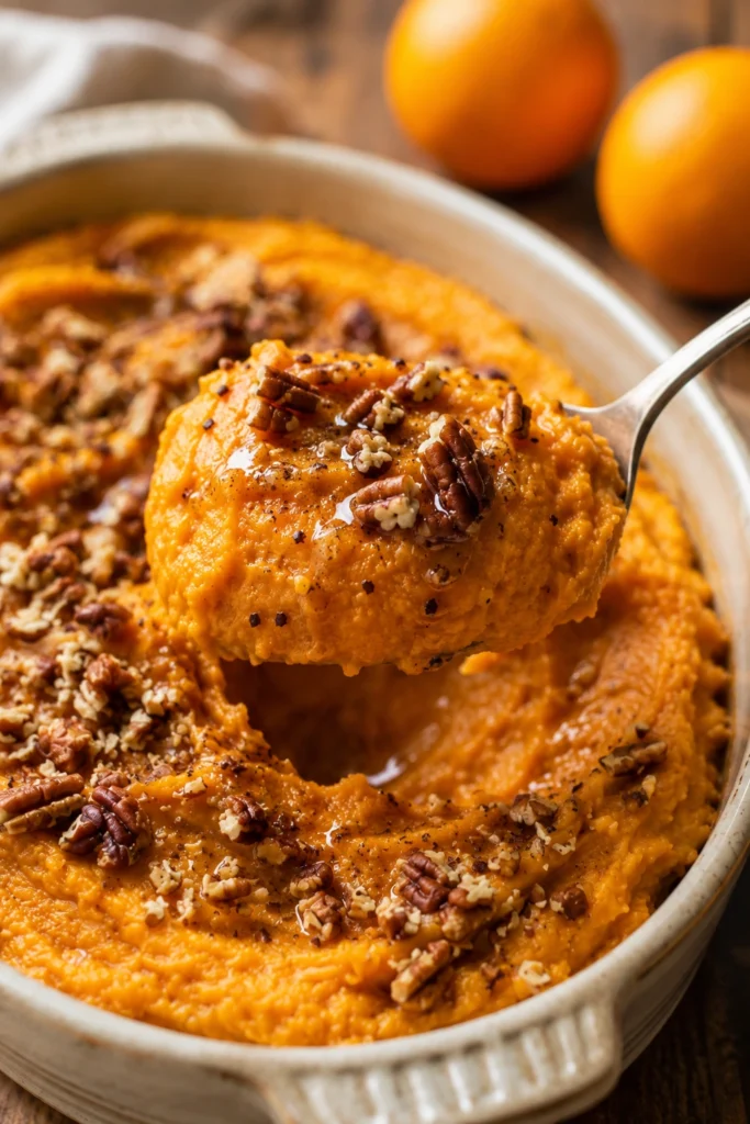 Mashed Sweet Potatoes with Orange & Brown Butter