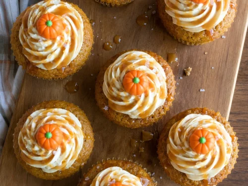 Salted Caramel Pumpkin Muffins