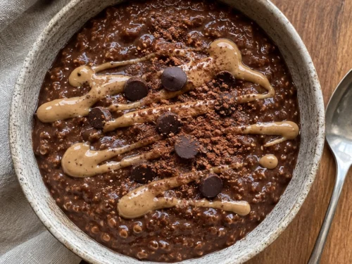 Healthy Chocolate Peanut Butter Chia Oats