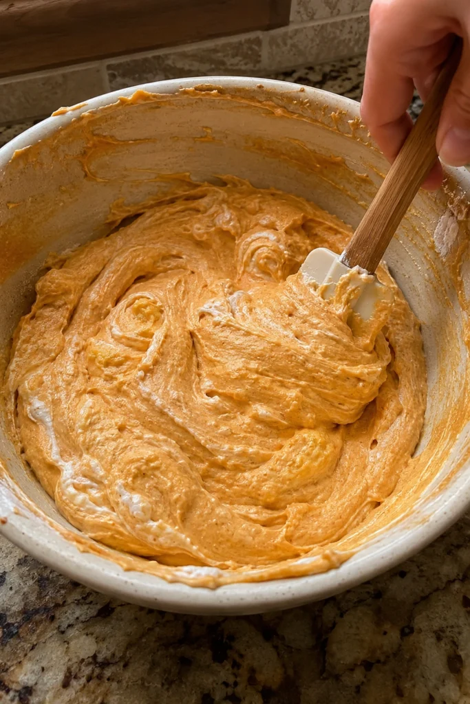 Pumpkin Cheesecake Dip process shot