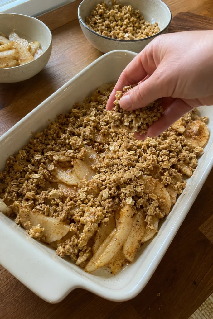 Spiced Pear Crumble Process